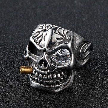 [MIỄN SHIP] Nhẫn Chrome Hearts Titan Mạ Bạc Mặt Đầu Lâu Đủ Size