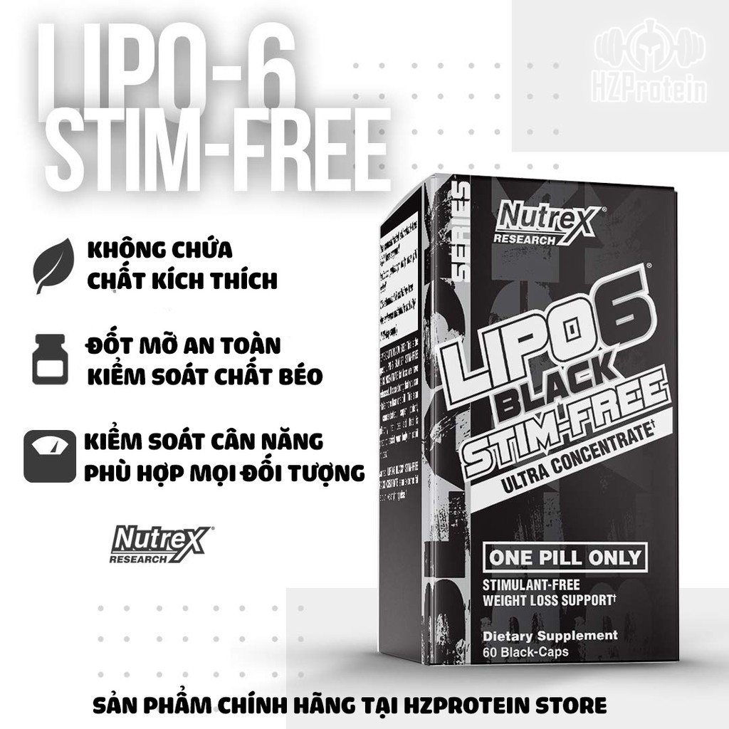 NUTREX LIPO6 BLACK STIM FREE - ĐỐT MỠ MẠNH MẼ, AN TOÀN SỨC KHỎE (60 VIÊN) | BigBuy360 - bigbuy360.vn
