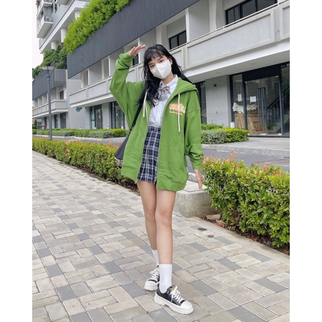 HOODIE ZIP CACTUS GARDEN MÀU XANH LÁ | BigBuy360 - bigbuy360.vn