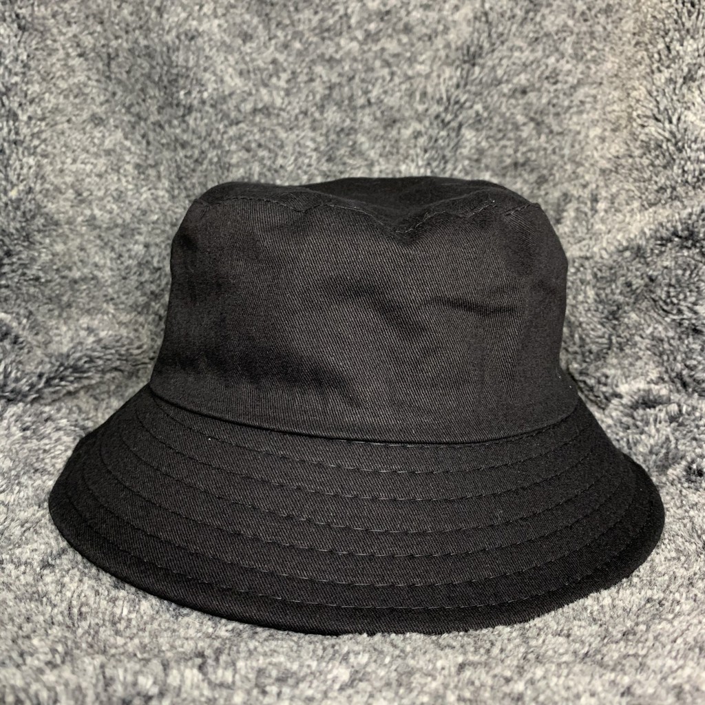 Nón Bucket / Nón Vành Tròn Trơn Đen Kaki [Ảnh tự chụp] N006
