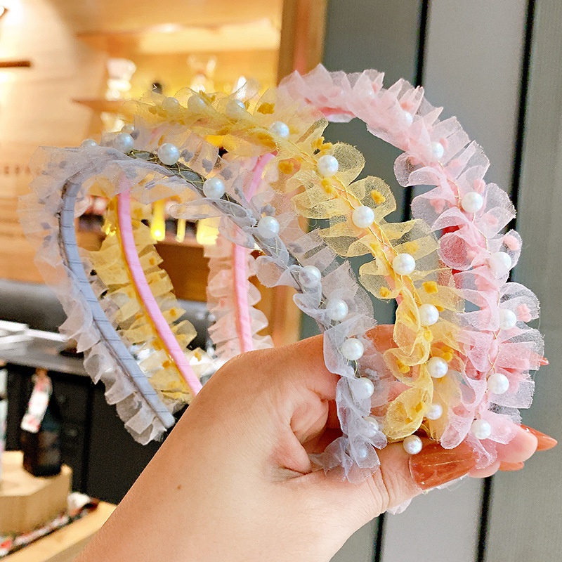 Cài tóc ren đính ngọc cho bé dễ thương phong cách Hàn Quốc - Selenshop