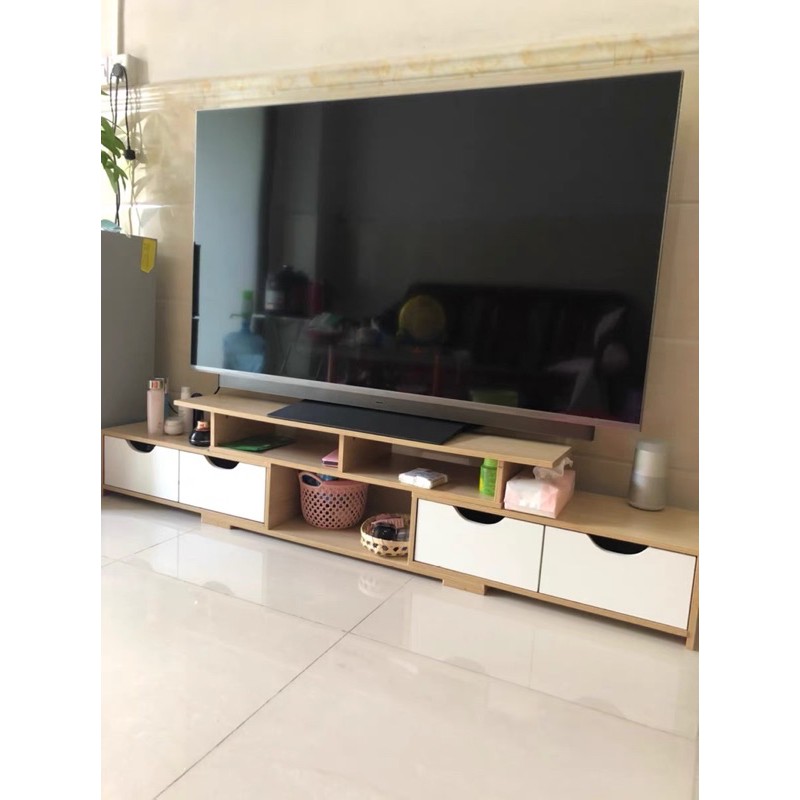 [ NHIỀU MÀU ] Kệ tivi 190*30*36cm, Gỗ ép MDF chống thấm, chống xước