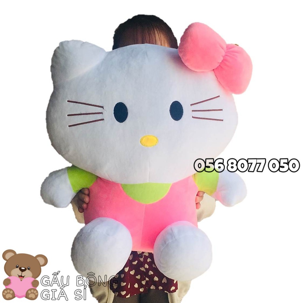 GẤU BÔNG MÈO HELLO KITTY MÈO HELLO KITTY NHỒI BÔNG SIZE LỚN