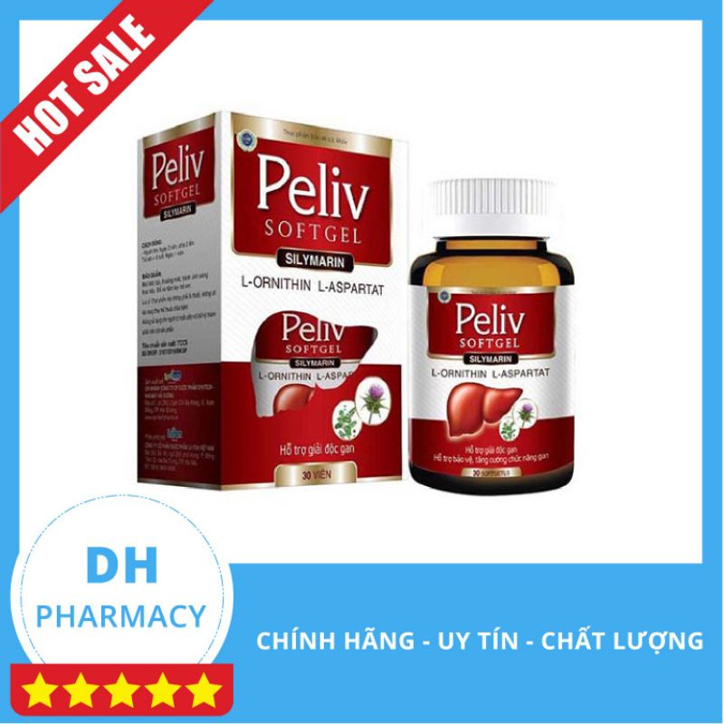 Viên uống giải độc gan Peliv softgel hộp 30 viên giúp bảo vệ và tăng cường chức năng gan Hàng Chính Hãng Công Ty