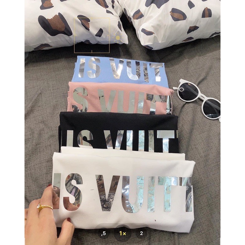 [Rẻ vô địch] Áo thun cotton tay lỡ dáng rộng trâng gương bạc chữ Luonvuituoi