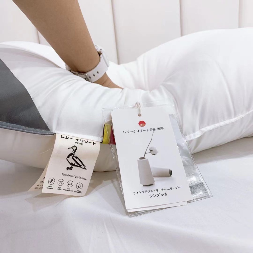 Ruột gối lông vũ nhật bản cao cấp vải kháng khuẩn mềm mại dòng gối thấp chống mỏi vai gáy XIAOMINI