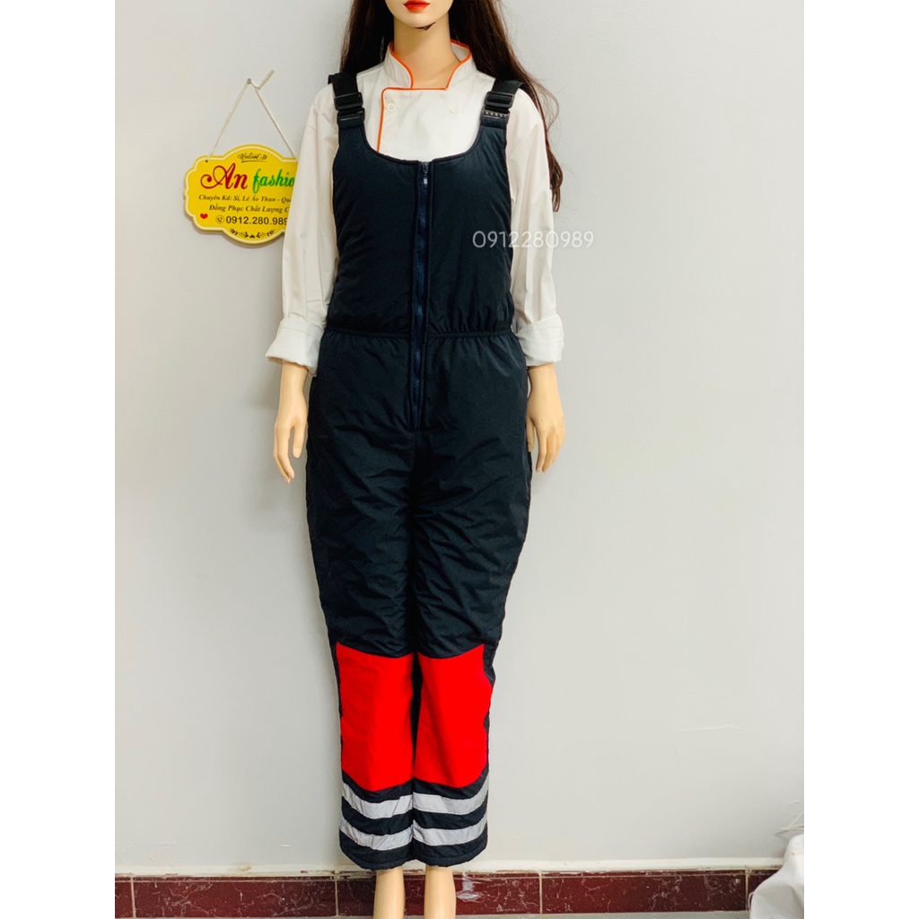 Yếm bảo hộ trong kho đông lạnh -35 độ dày dặn ấm áp _ Hình chụp thật