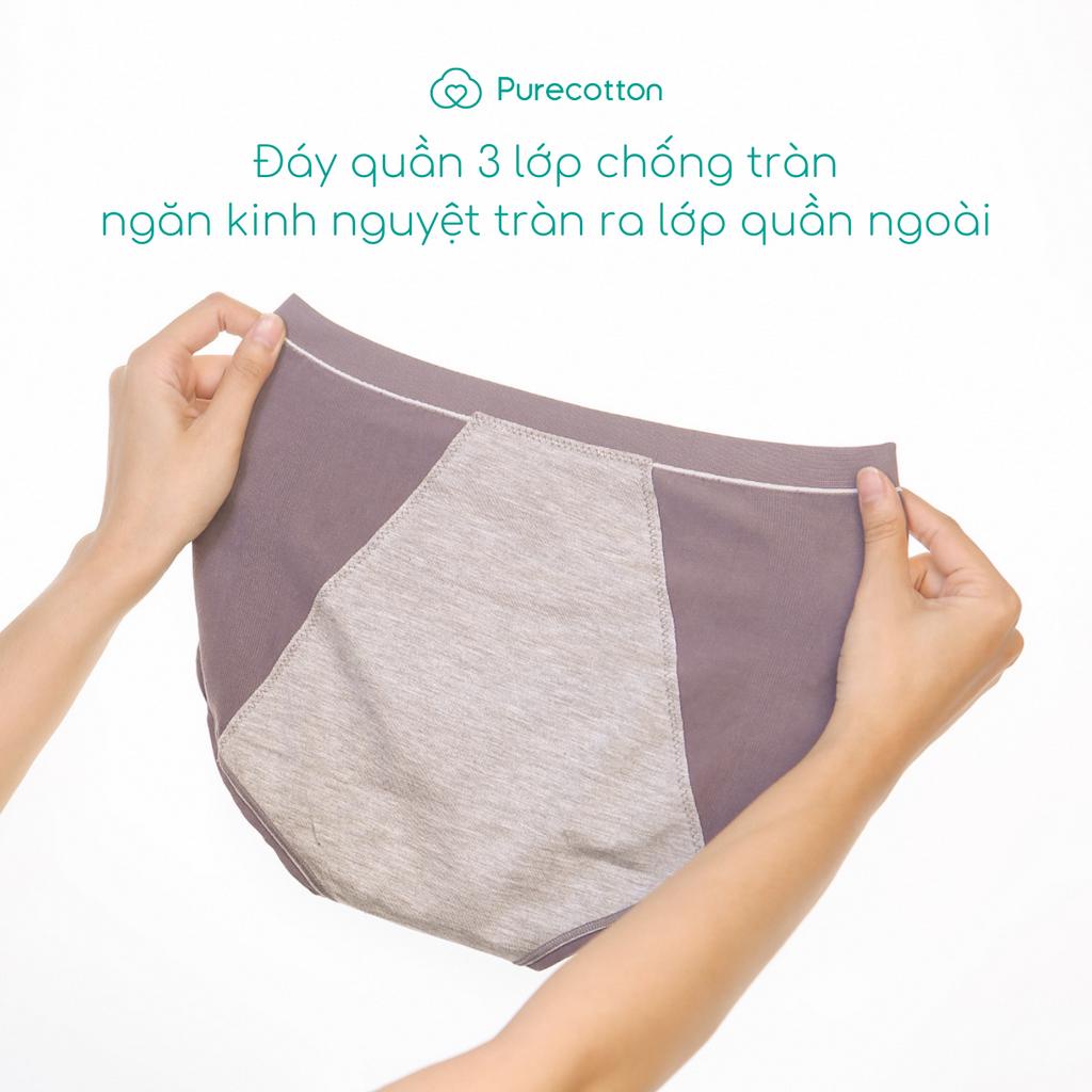 Quần lót chống tràn nguyệt san Purecotton chất liệu sợi sồi cao cấp Day &amp; Night PC081