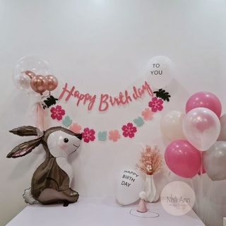 Full set sinh nhật phong cách Hàn Quốc tone hồng - Nhà Ann