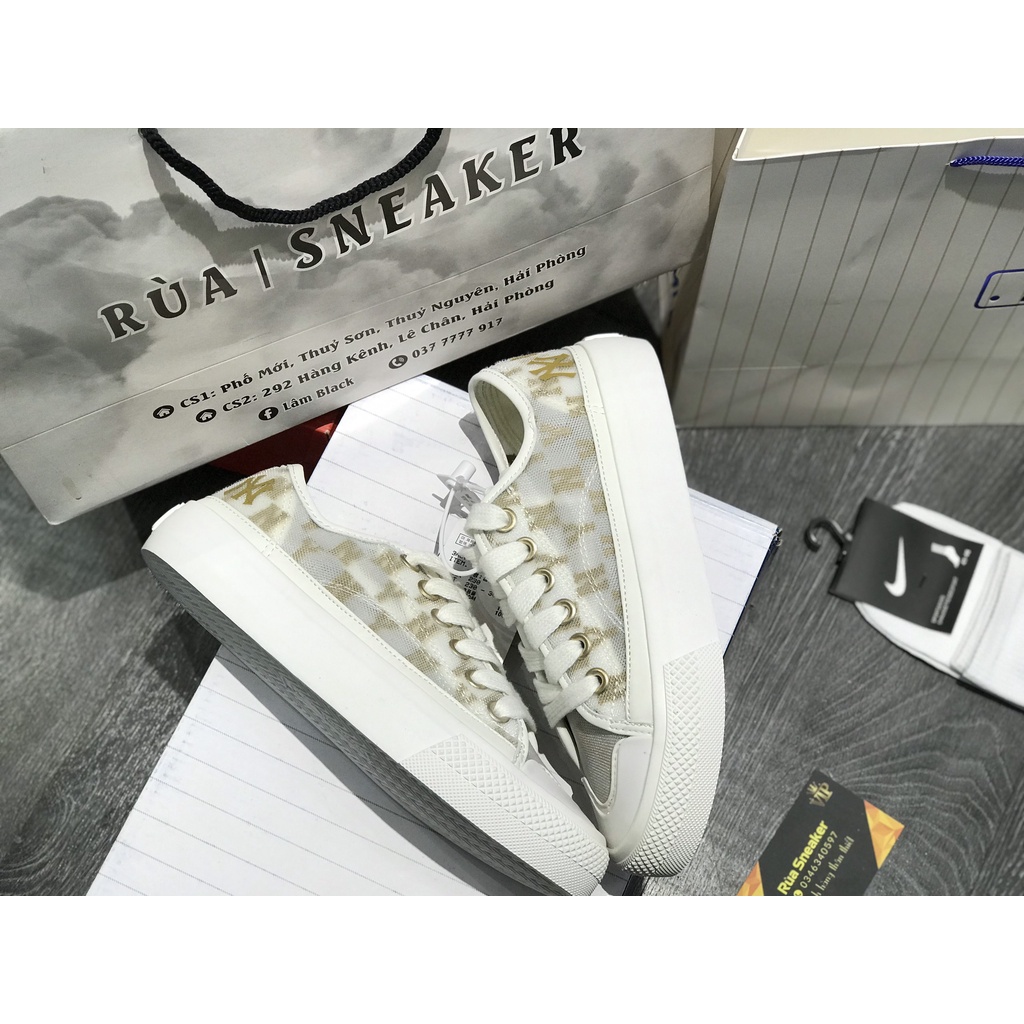 Siêu Phẩm Giày Thể Thảo Sneaker ML.B Play.ball mo.no me.sh New Yo.rk Yank.ees Trắng Vàng SIêu Xinh Cao Cấp +Tặng Tất