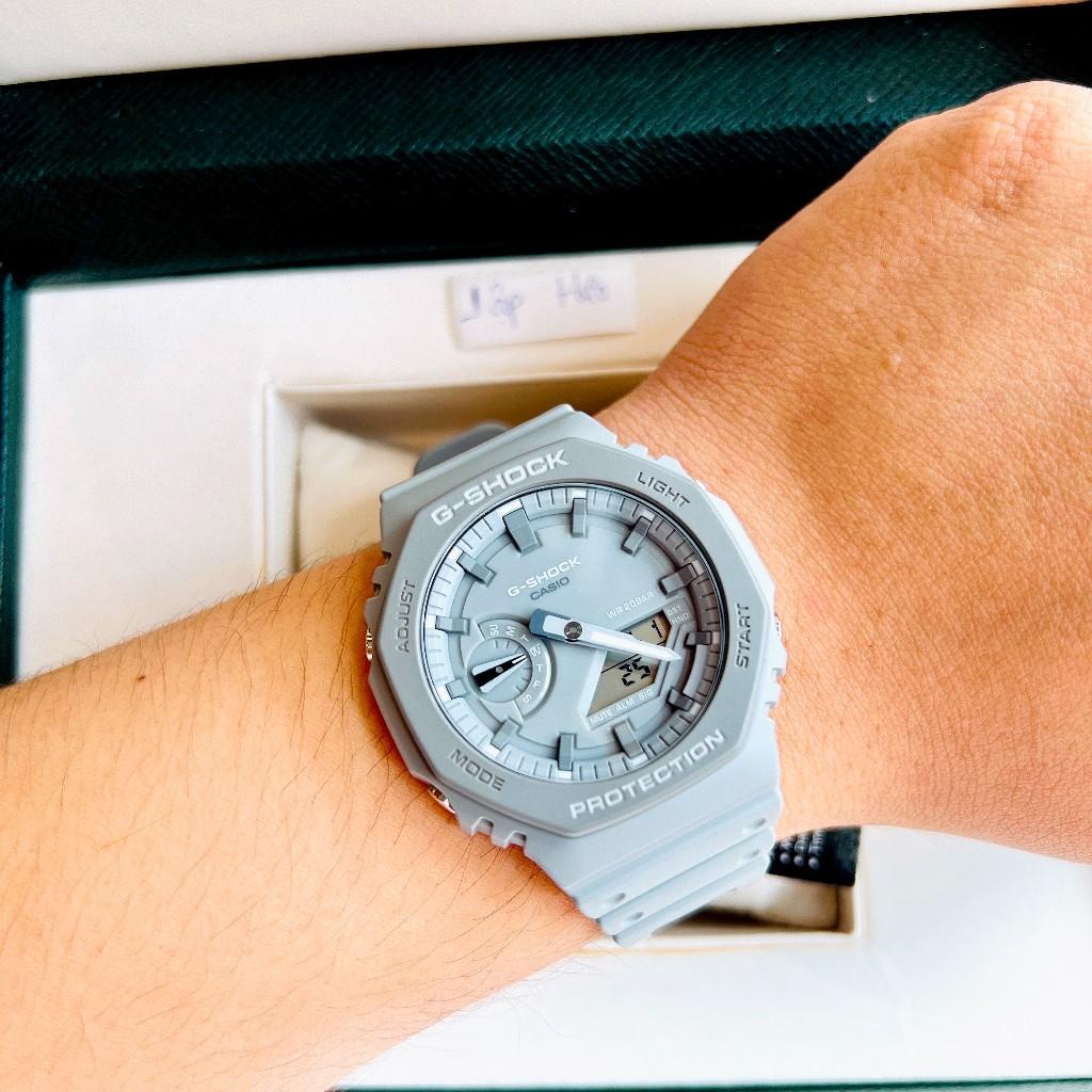 Đồng Hồ Nam Casio Gshock GA-2110ET-8A Mặt Xám Dây Cao Su Size 45mm Chống Nước 200M Bảo Hành 1 Năm