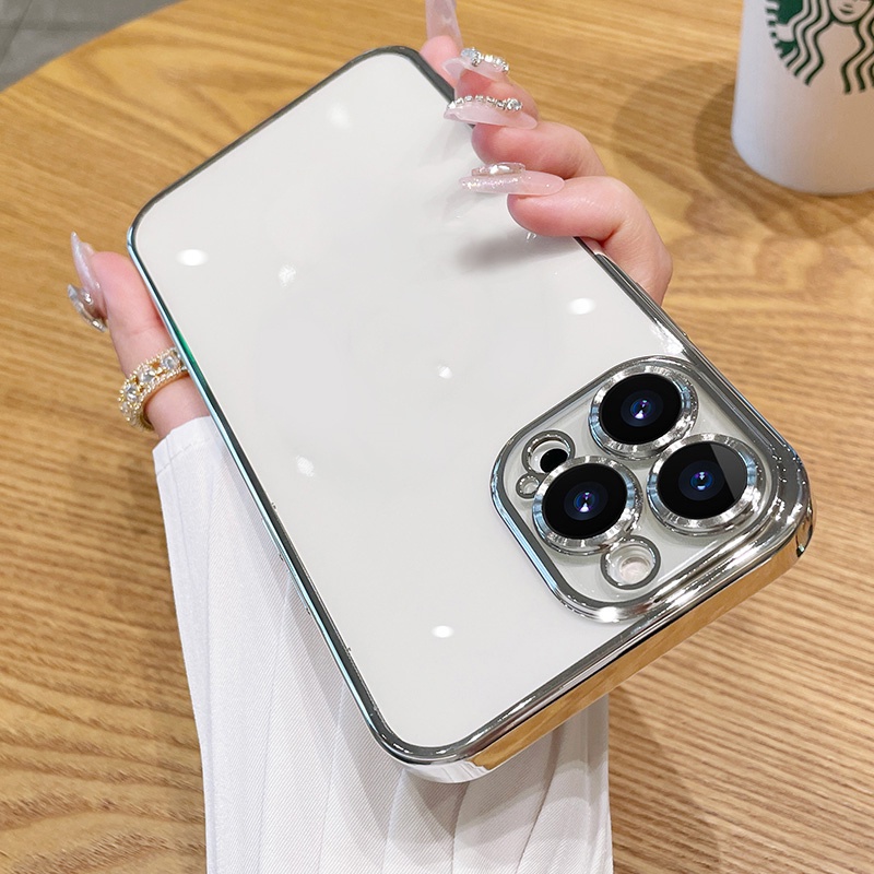 Ốp Điện Thoại iPhone 14 13 11 Pro max TPU Mềm Trong Suốt Chống Sốc Bảo Vệ Ống Kính Sang Trọng Cho case ốp lưng iPhone 14 13 11 Promax