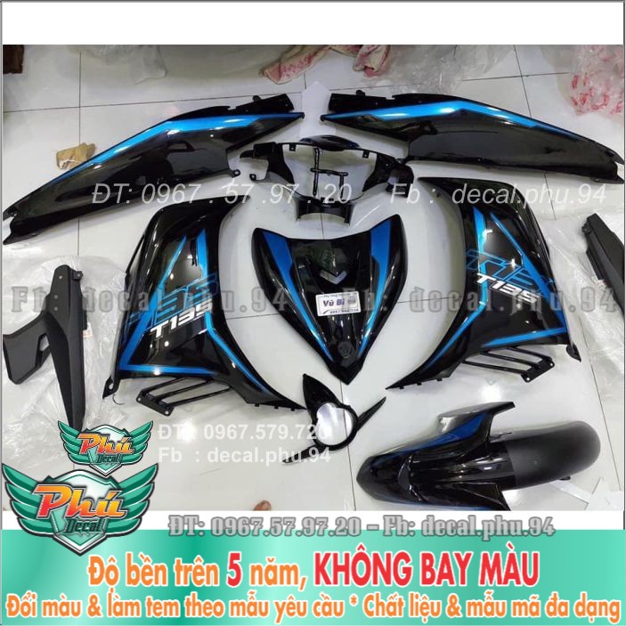 Tem rời Exciter 135 Đen xanh (X) -1
