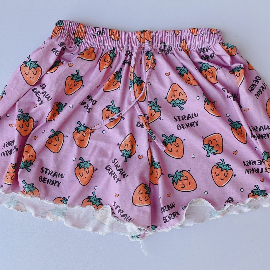 Quần Đùi Cộc Kitty Viền Bèo Nữ - Rere.Store [FREESHIP] - Short mặc nhà, mặc đi ngủ chất thun ống rộng Ulzzang | BigBuy360 - bigbuy360.vn