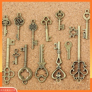 {Oneworld} Set 13 mặt vòng cổ hình chìa khóa thời trang vintage