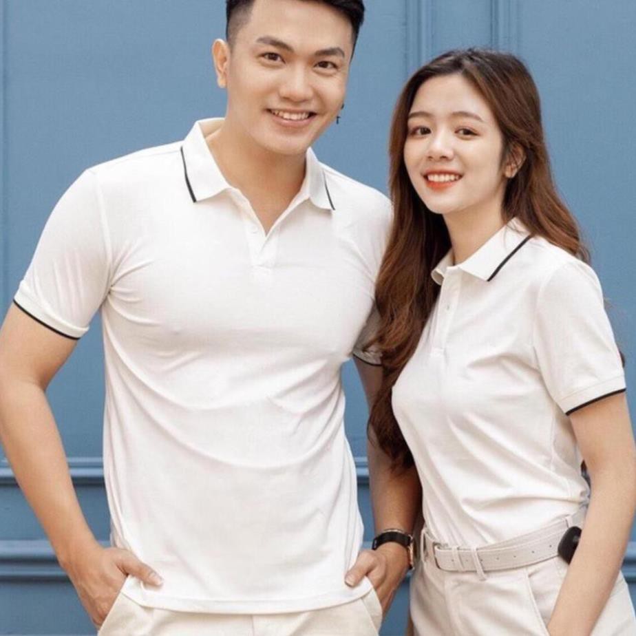 Áo thun polo nam nữ unisex có cổ đẹp Hamino basic ngắn tay chất vải thun cotton co giãn cao cấp màu trắng đen E2 ་