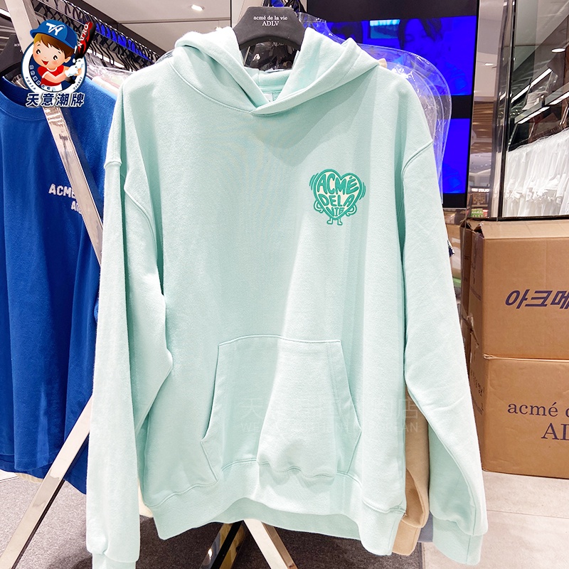 ADLV Áo hoodie họa tiết trái tim phong cách Hàn Quốc mới cho nam và nữ
