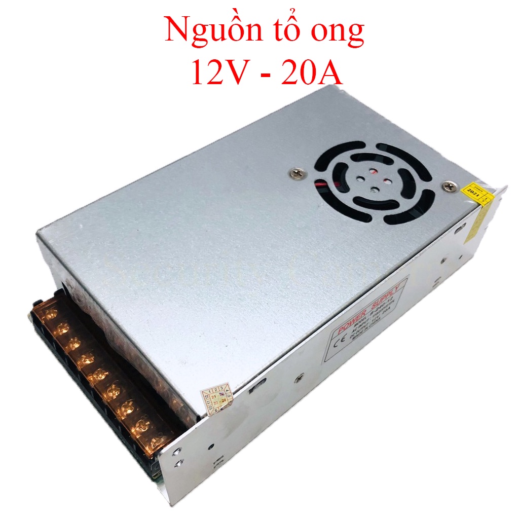 Nguồn 12v - 20A, nguồn tổ ong 12v - 20a chuyên dụng cho camera, led, máy bơm mini, motor, máy phun sương