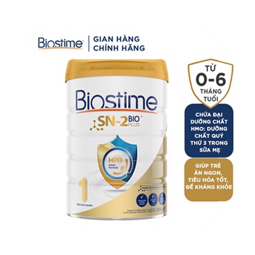 Sữa Bò Biostime SN2 Bio Plus HPO số 1, cải thiện tiêu hóa tăng cường hấp thu cho bé 800g