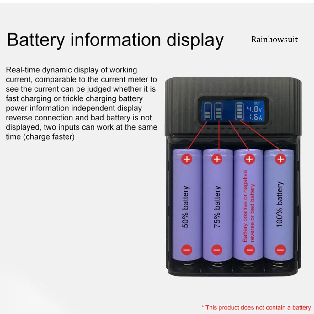 Hộp Pin Dự Phòng Tự Lắp Ráp Sức Chứa 4 Pin 18650 Có Màn Hình LCD Tiện Dụng