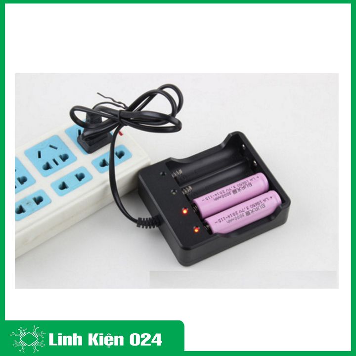 Bộ sạc pin đa năng 18650 4 pin 3.7-4.2V phích cắm tiện lợi có đèn báo
