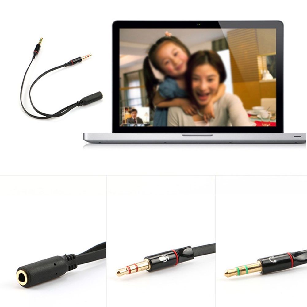 Dây cáp chia cổng âm thanh 3.5mm từ 1 đầu cái sang 2 đầu đực tiện dụng