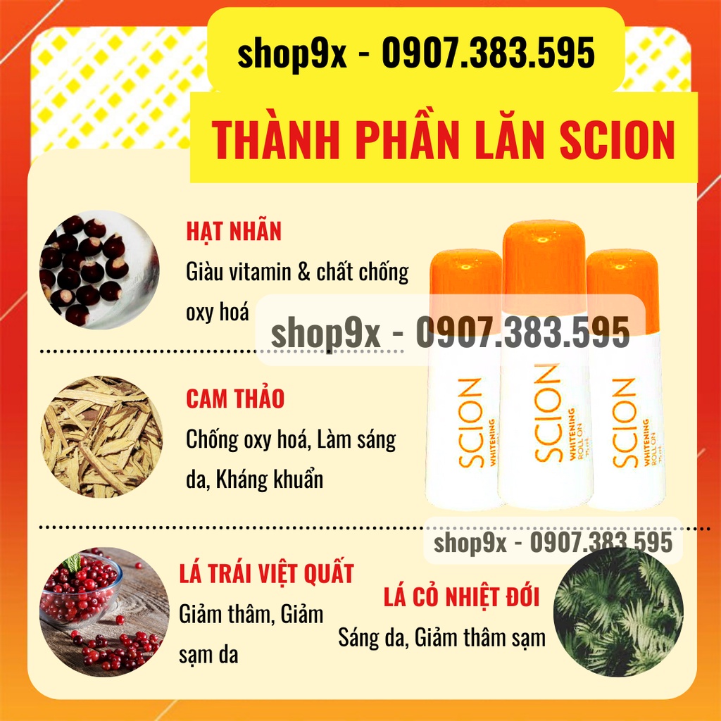 Chai Lăn Nách Khử Mùi Scion Chính Hãng 75ml - Khử Mùi Hôi Nách - Ngăn Mồ Hôi Tức Thì