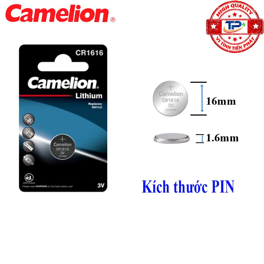 Vỉ 2 viên pin Nút CR1616 Camelion Lithium Battery 3V mẫu mới - dùng cho cân điện tử , chìa khóa , máy tính, đồ chơi...