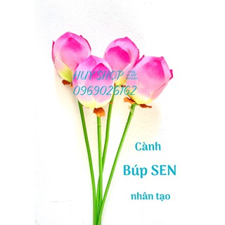 Hoa giả trang trí - Cành Hoa SEN BÚP nhân tạo