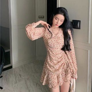 Đầm hoa đuôi cá dây rút có bigsize