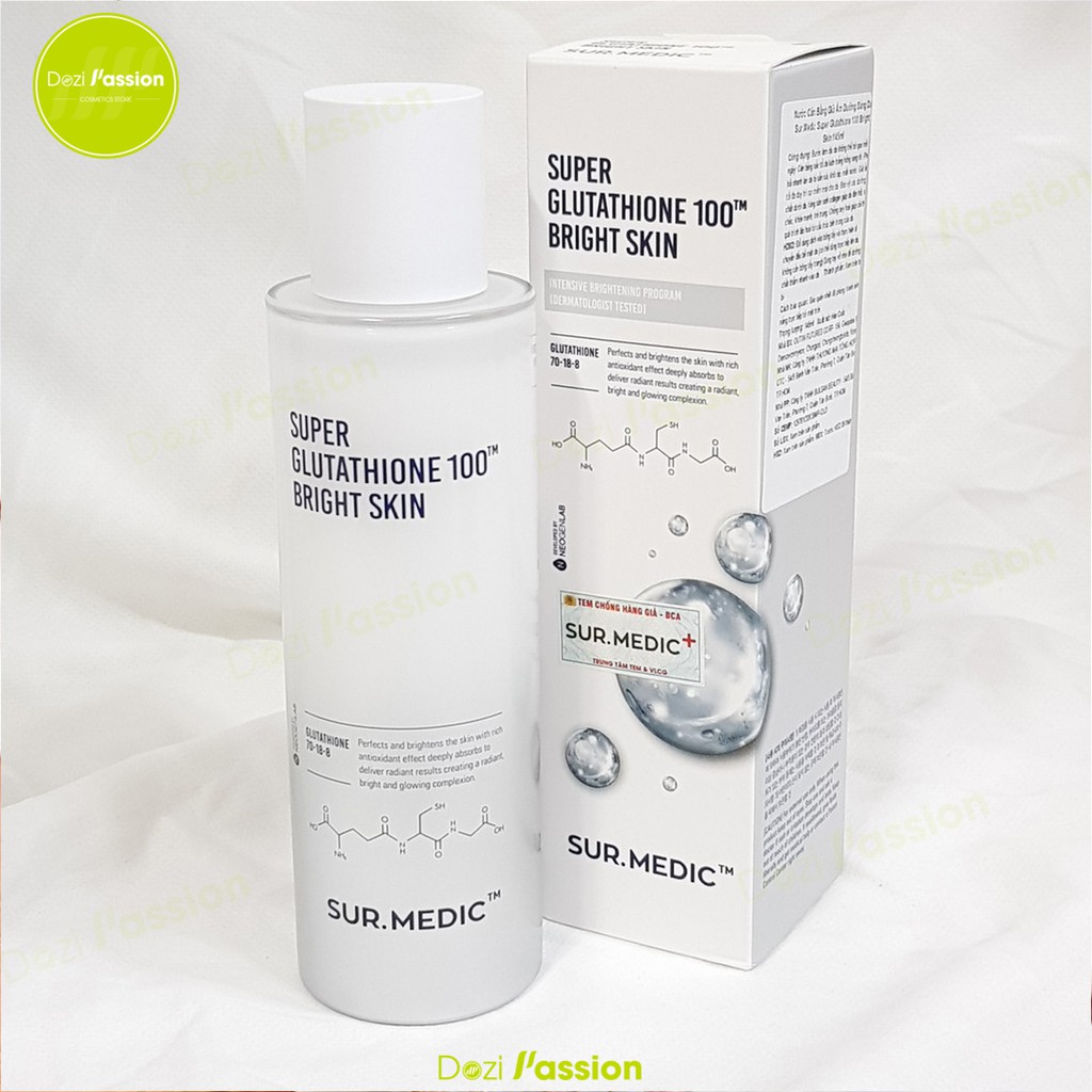 Toner Sur.Medic Dưỡng Trắng Da, Chống Lão Hóa - SurMedic Super Glutathione 100 Bright Skin 145ml