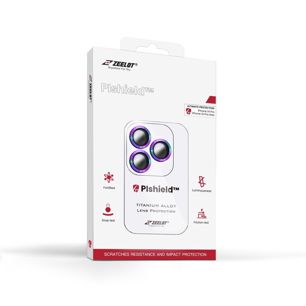 Kính Cường Lực Camera Lens Zeelot Titanium Plshield Chống Vân Tay, Siêu Cứng Dành Cho iPhone 14 Pro / 14 Promax