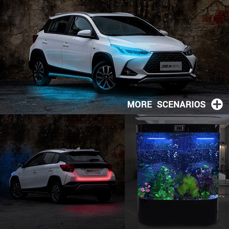 Dây đèn LED SEAMETAL 12V DRL chống thấm nước trang trí vỏ đèn xe hơi tiện dụng