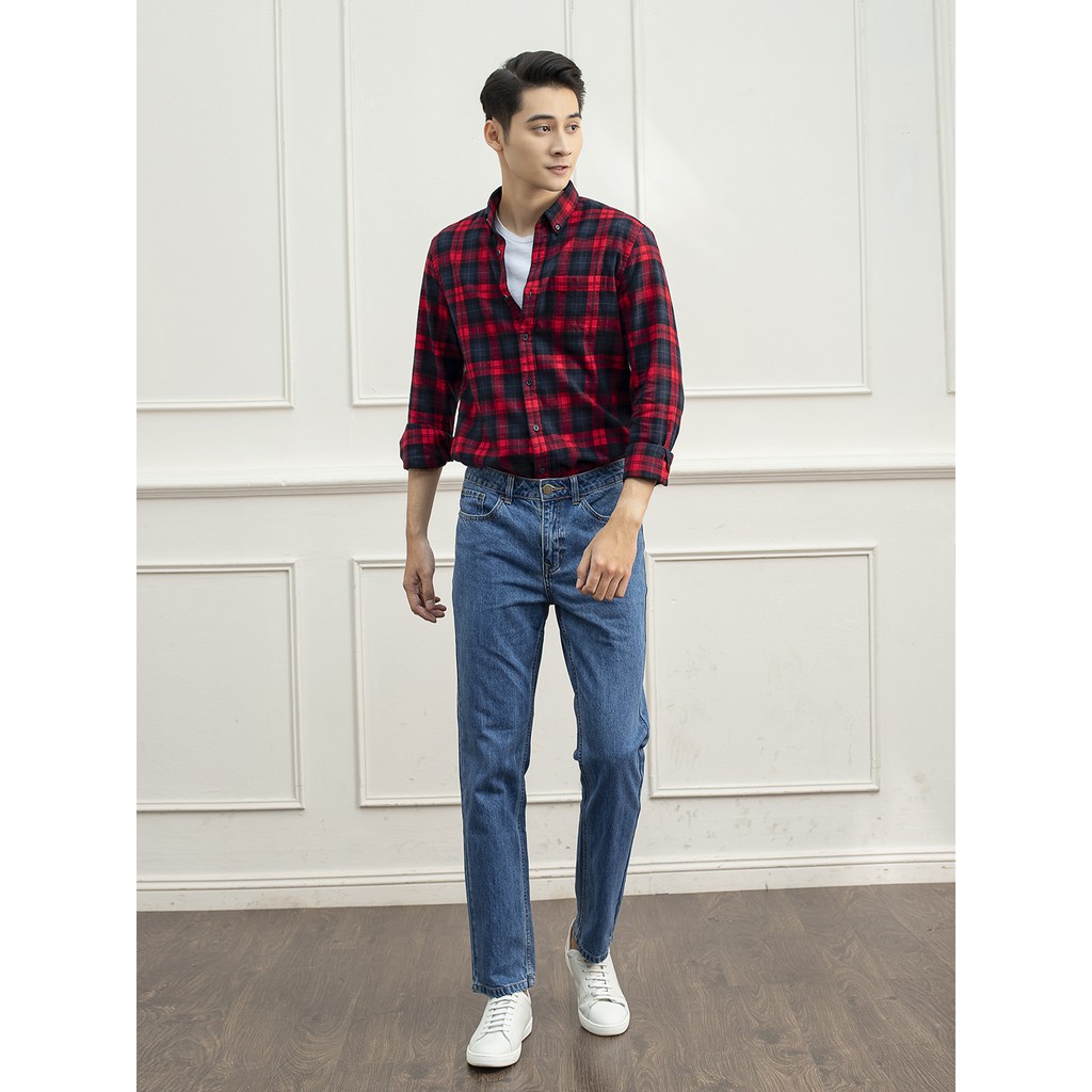 Quần jeans nam ARISTINO phom Regular fit suông nhẹ,  đứng dáng, bền màu - AJN00509