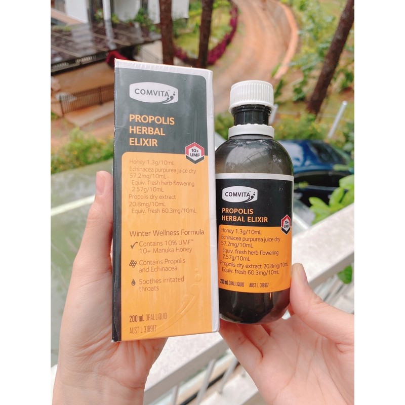 Keo ong vàng Comvita Propolis Herbal Elixir Manuka 10+ UMF 200ml
