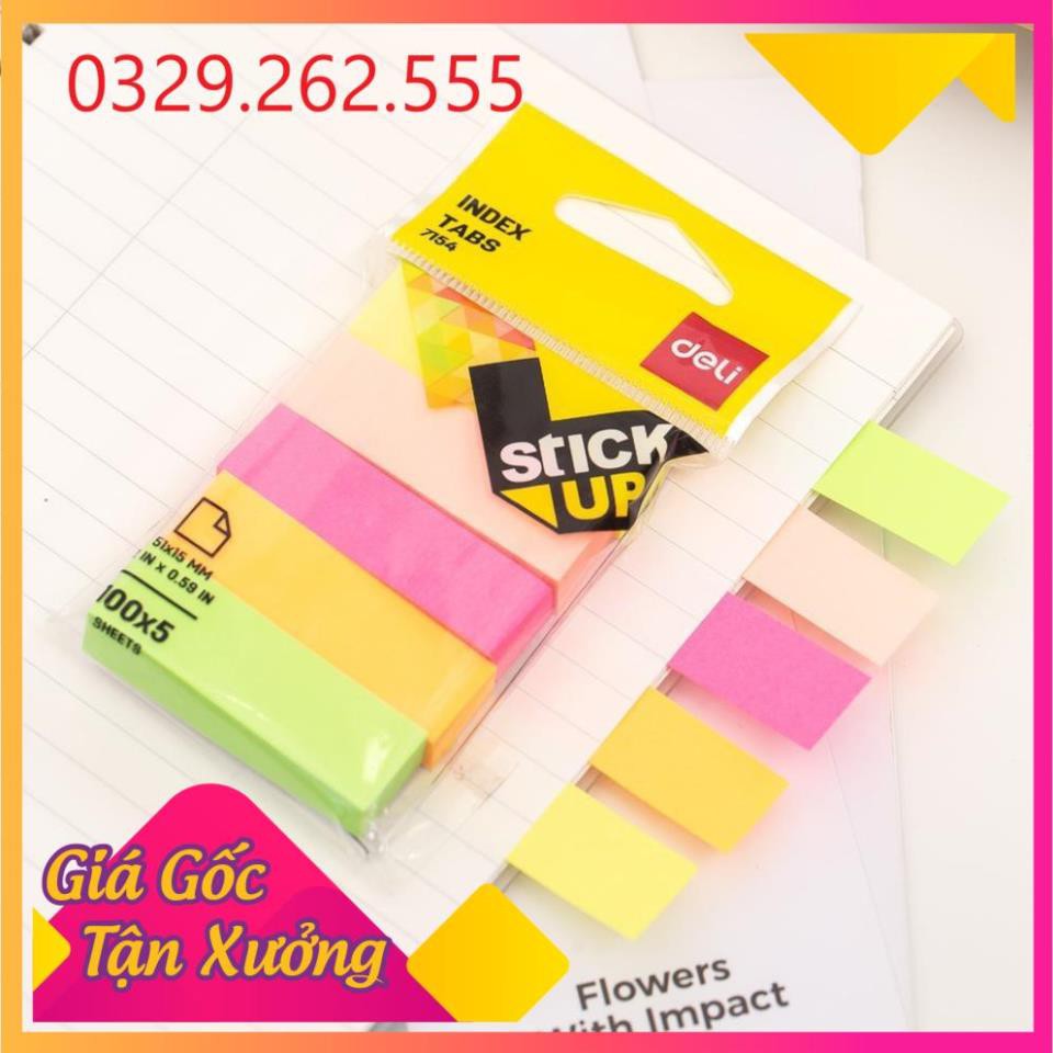 (Sale Khủng)  1 tệp Giấy nhớ phân trang Deli 5 màu - E7154