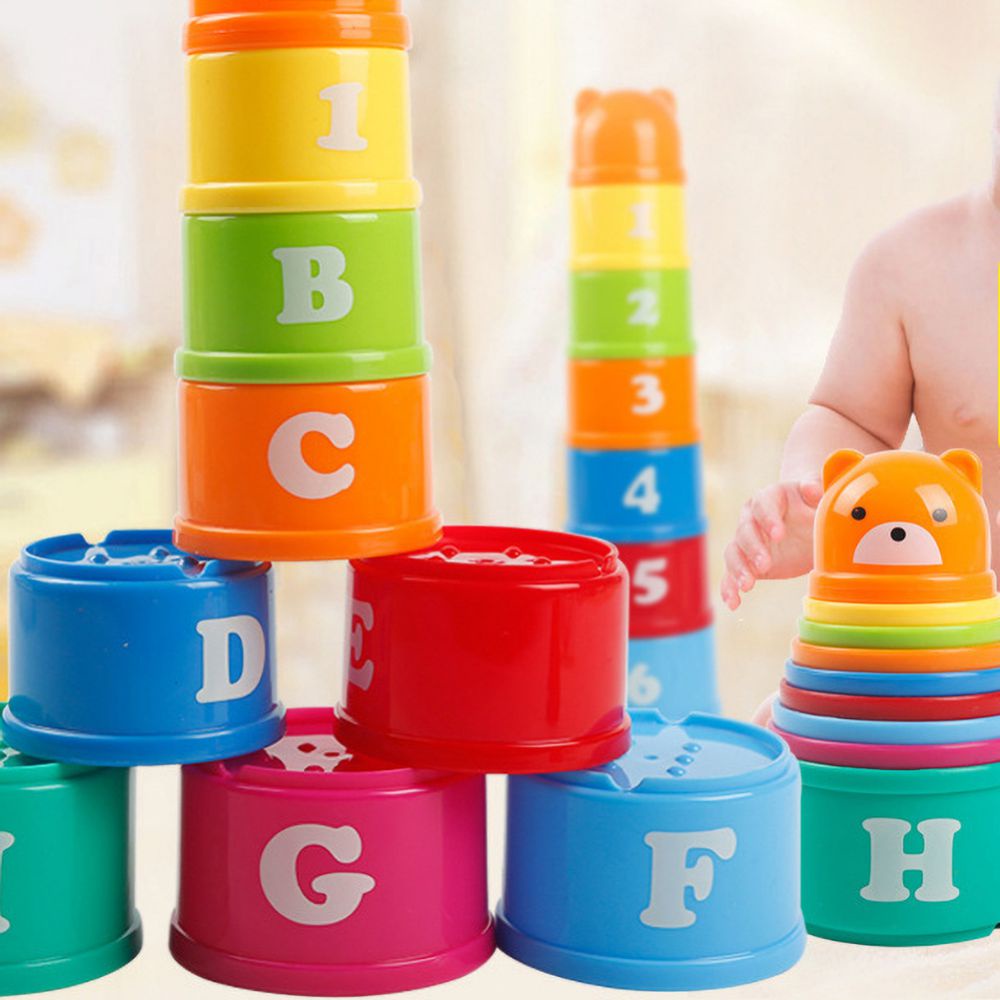 Đồ chơi ly xếp hỗ trợ khả năng phối hợp tay mắt giáo dục sớm cho bé