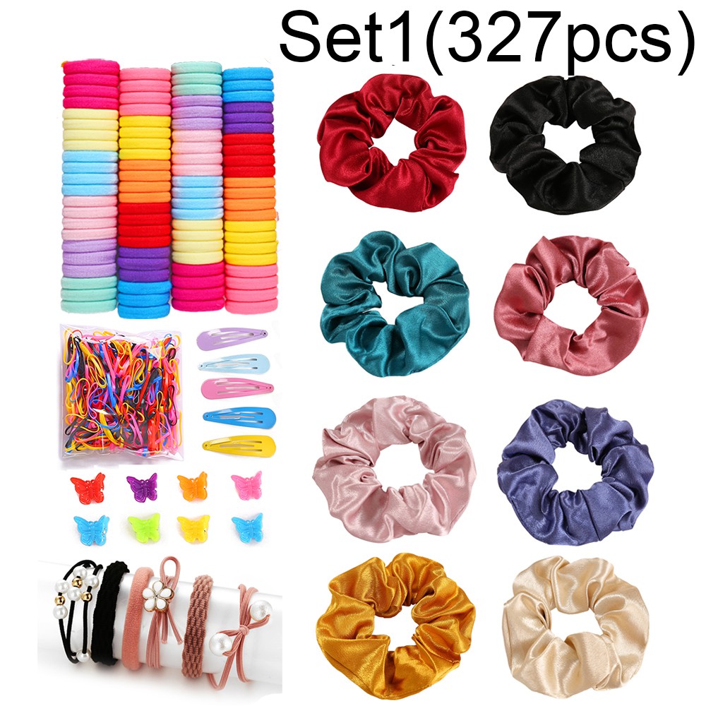 Bộ thun cột tóc và kẹp tóc đáng yêu cho nữ