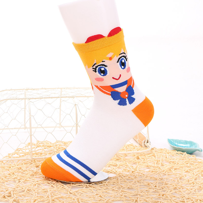 SAILOR MOON Vớ Cổ Cao In Hình Thủy Thủ Mặt Trăng Dễ Thương