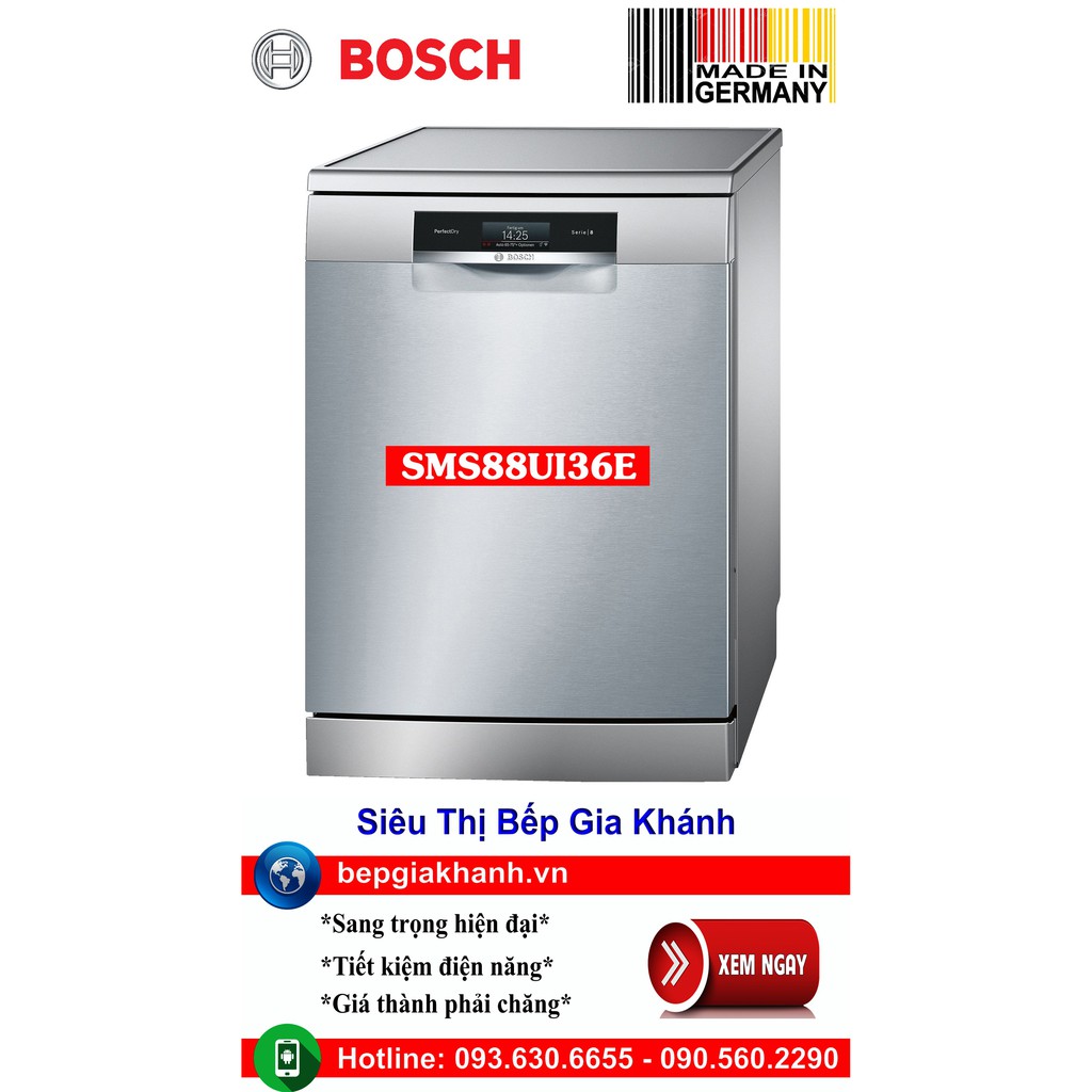 Máy rửa bát độc lập Bosch SMS88UI36E kết nối Smartphone nhập khẩu Đức