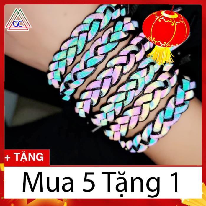 [Khuyến Mãi sốc] Vòng Tay VÒNG PHẢN QUANG Đan Len Phản Chiếu ánh Sáng Ban đêm