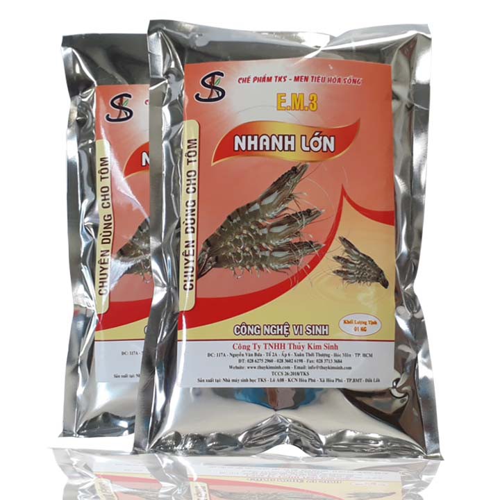 MEN TIÊU HÓA SỐNG -Thủy Sản: Nhanh Lớn, Tăng Sức Đề Kháng, Rút Ngắn Thời Gian Nuôi- Gói 1kg