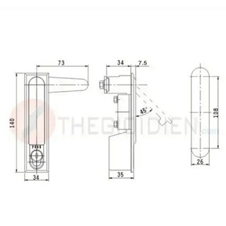 Khóa MS480-2A-1- Khoá tủ điện cứu hoả