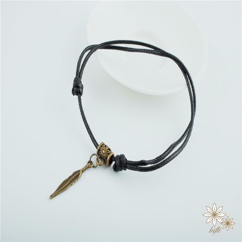 Vòng Đeo Chân Dệt Tay Màu Đỏ Đen Phong Cách Cổ Điển