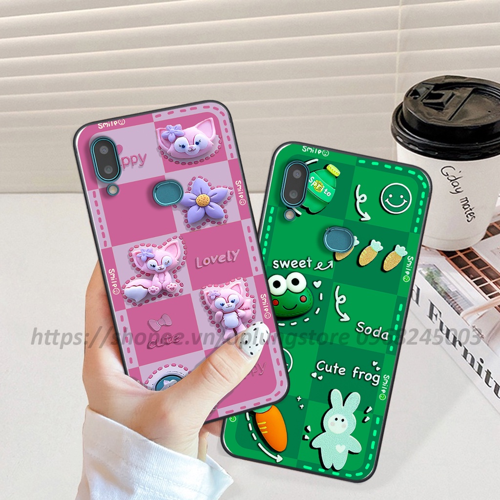 Ốp Samsung A10s in bộ hình 3D gấu cute cool ngầu giả nổi