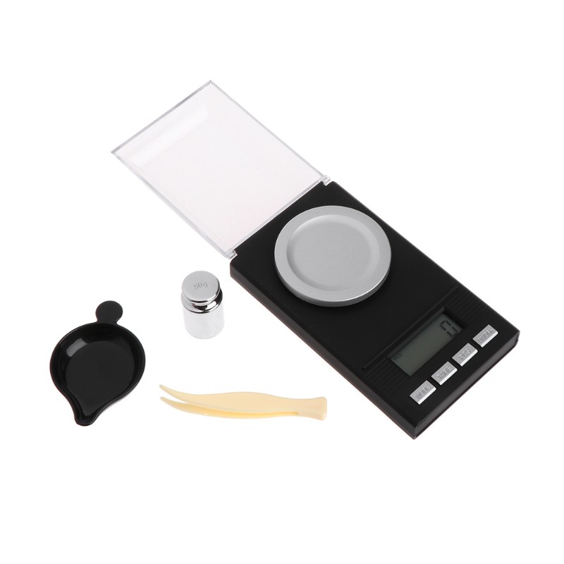 Cân trang sức điện tử màn hình LCD vàng 50g / 0.001g