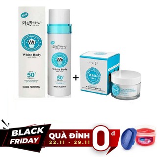 [QQUÀ ĐỈNH 0Đ]ComBo 2 Kem Kích Trắng White Body và Kem Dưỡng Trắng Da Mặt White Face - Tặng kèm Dưỡng Môi