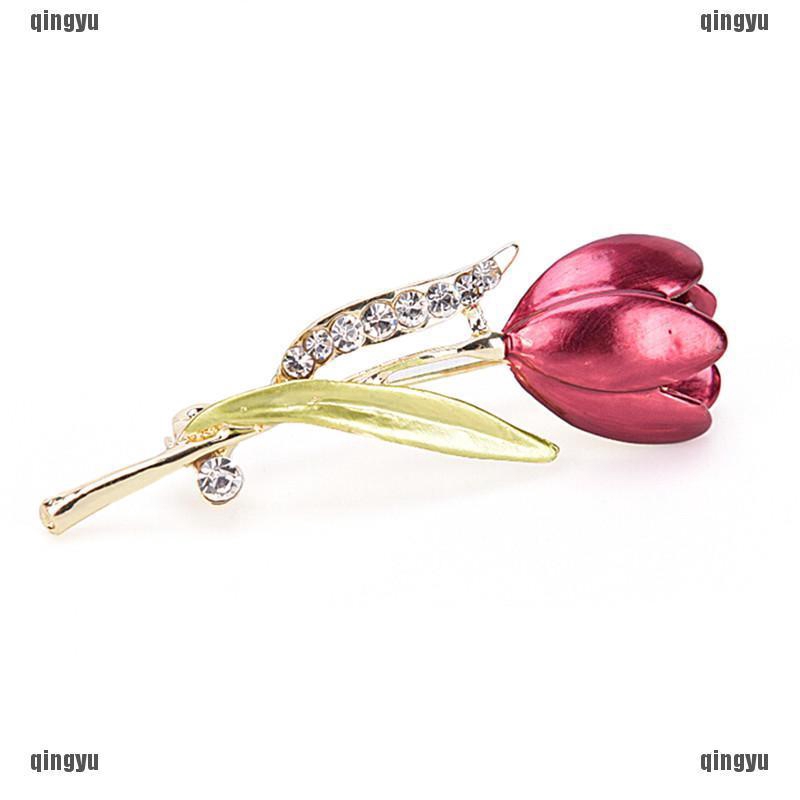 Trâm Cài Áo Hình Hoa Tulip Đính Đá Sang Trọng