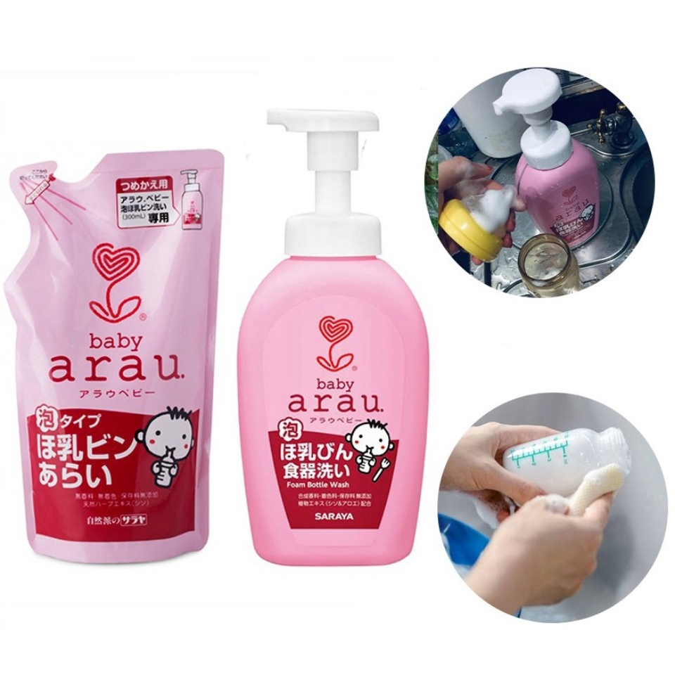 Nước rửa bình sữa Arau Baby Nhật Bản chính hãng