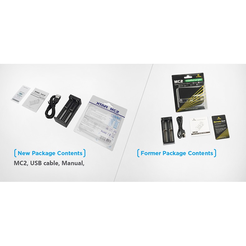 Bộ Sạc Pin Usb VC2 / MC1 / MC2 22650 26650 XTAR VC2 18650